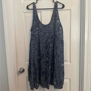 Torrid Blue Paisley Ruffle Tank Dress